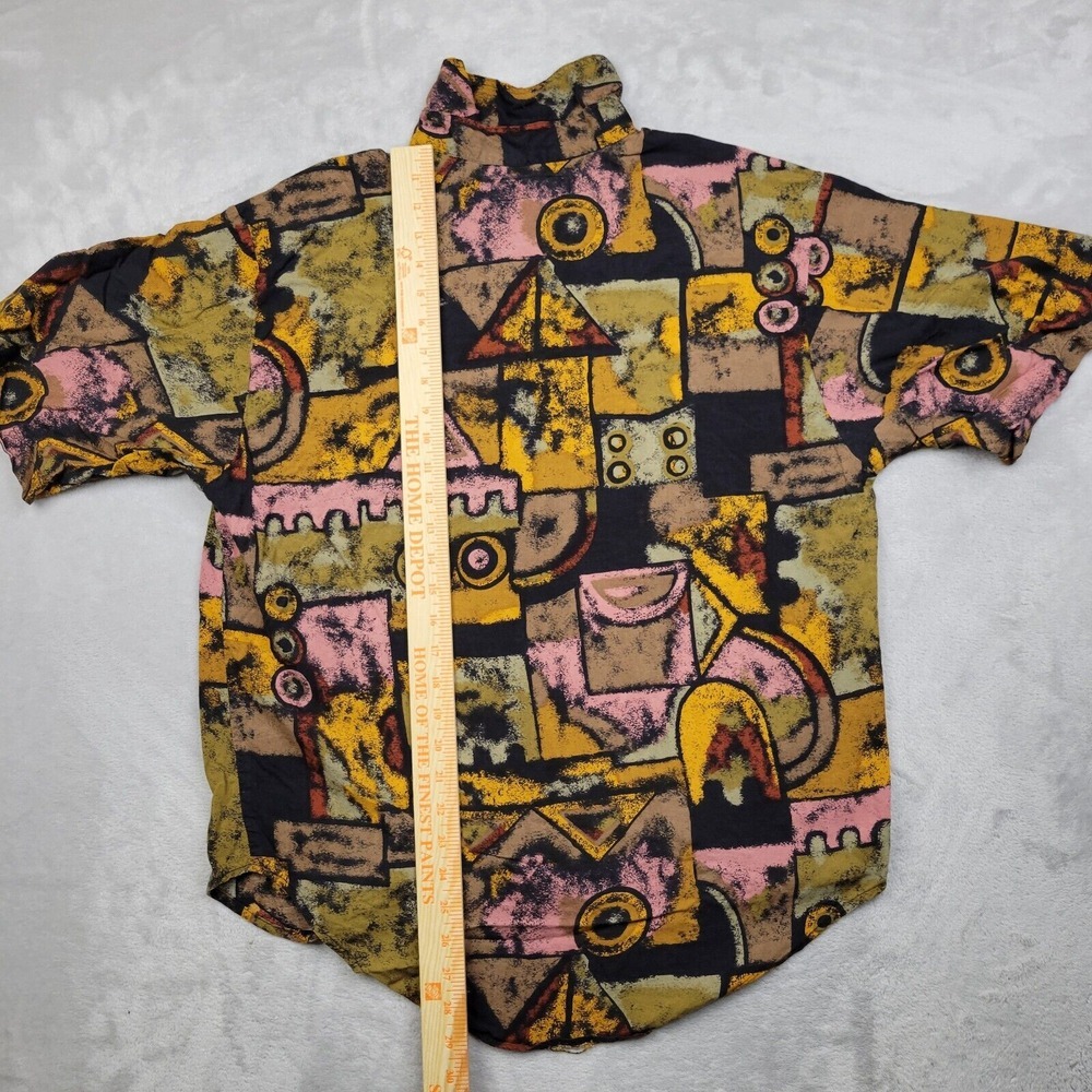 Sausalito Shirt Men‎ Large Tiki Batik Camp Lounge Luau Abstract Vintage USA Gene - Picture 4 of 6
